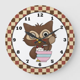 Grande Horloge Ronde Dessin animé Baking
