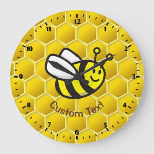 Grande Horloge Ronde Dessin animé d'abeille