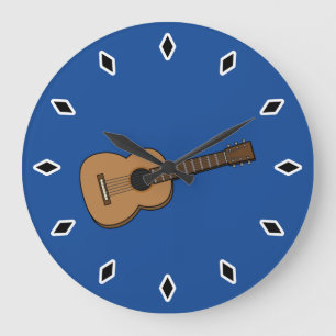 Grande Horloge Ronde Dessin de guitare