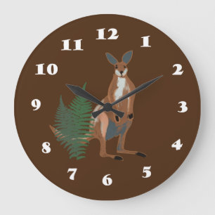 Grande Horloge Ronde Dessin de Kangaroo