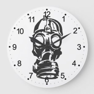 Grande Horloge Ronde dessin de l'illustration Masque de gaz