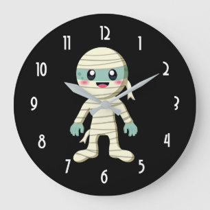 Grande Horloge Ronde  Dessin de monstre Halloween mignon