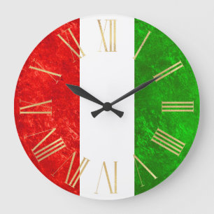 Grande Horloge Ronde Dessin du drapeau italien
