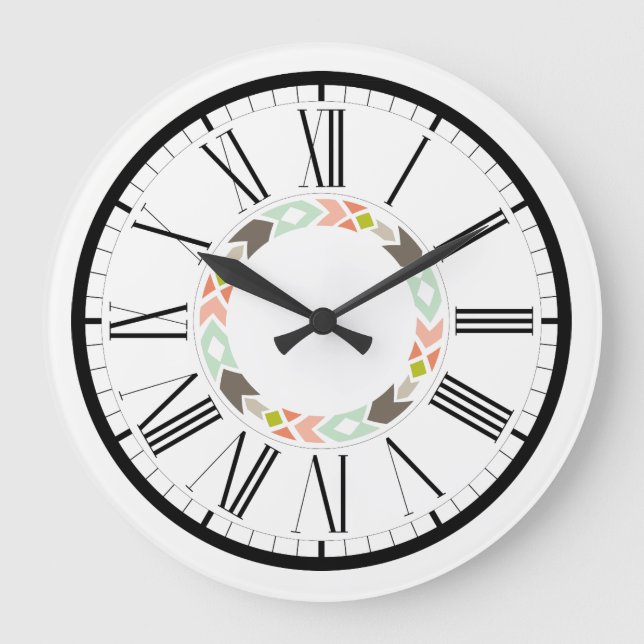 Grande Horloge Ronde Dessin graphique pastel (Recto)