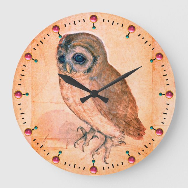 GRANDE HORLOGE RONDE DESSINS D'ANIMAUX DE LA RENAISSANCE / LE HIBOU (Recto)