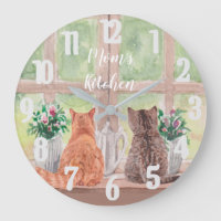 Deux chats à la fenêtre Pittoresque Fleurs sereine