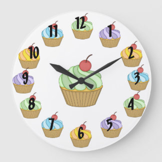 Grande Horloge Ronde Deux petits gâteaux de ton
