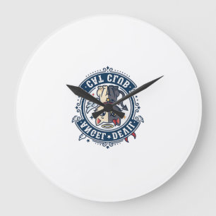 Grande Horloge Ronde Diable Ange Chat Idée Cadeau pour Maman Chat - Dia