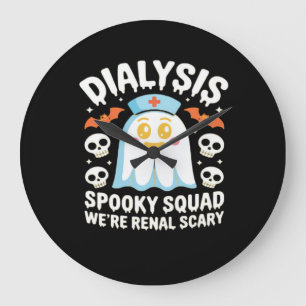 Grande Horloge Ronde Dialyse Néphrologie Infirmière Cute Halloween Éffr