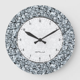 Grande Horloge Ronde Diamants blancs Motif sans couture