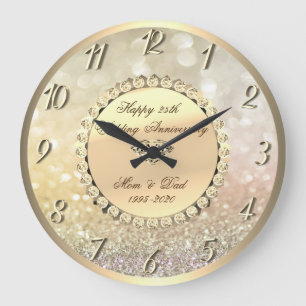 Grande Horloge Ronde Diamants d’or, Bokeh 25e anniversaire de mariage