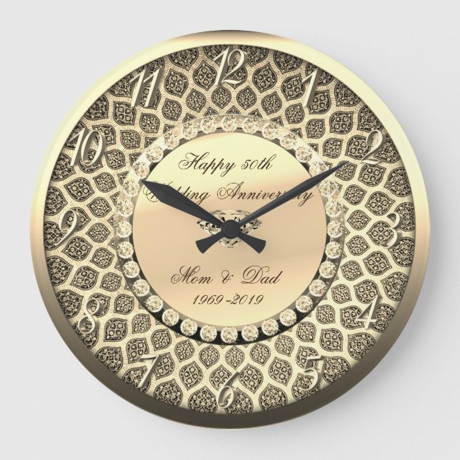Grande Horloge Ronde Diamants Or,Damas  25e Anniversaire de Mariage (Recto)