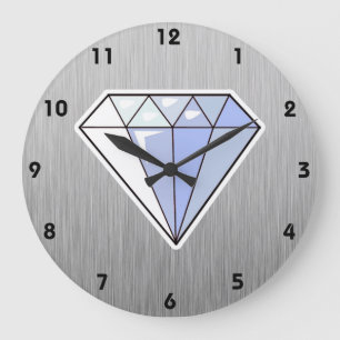 Grande Horloge Ronde Diamond; Brushed metal-look