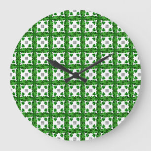 Grande Horloge Ronde Diamond & Emerald Gemstone Art, Green