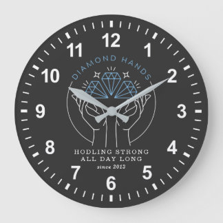 Grande Horloge Ronde Diamond Hands Stock & Crypto Trader Funny