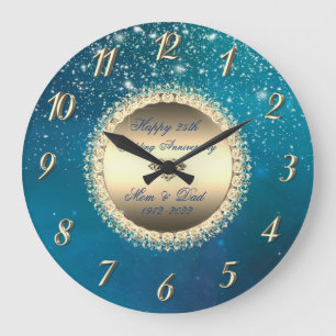 Grande Horloge Ronde Diamonds Blue 50 Wedding Anniversary