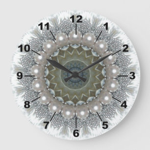 Grande Horloge Ronde Diamonds, pearls et gemstones