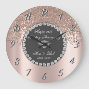Grande Horloge Ronde Diamonds Rose Gold 25th Wedding Anniversary