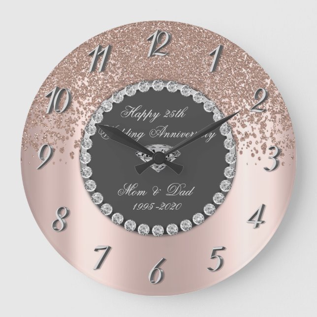 Grande Horloge Ronde Diamonds Rose Gold 25th Wedding Anniversary (Recto)