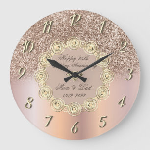 Grande Horloge Ronde Diamonds Rose Gold Ombre 50 Mariage Anniversaire