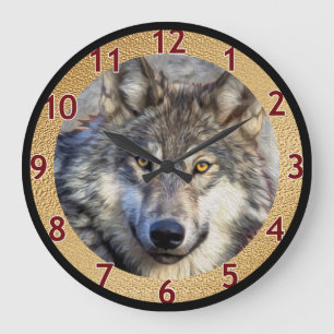 Grande Horloge Ronde Dignité du loup gris v2