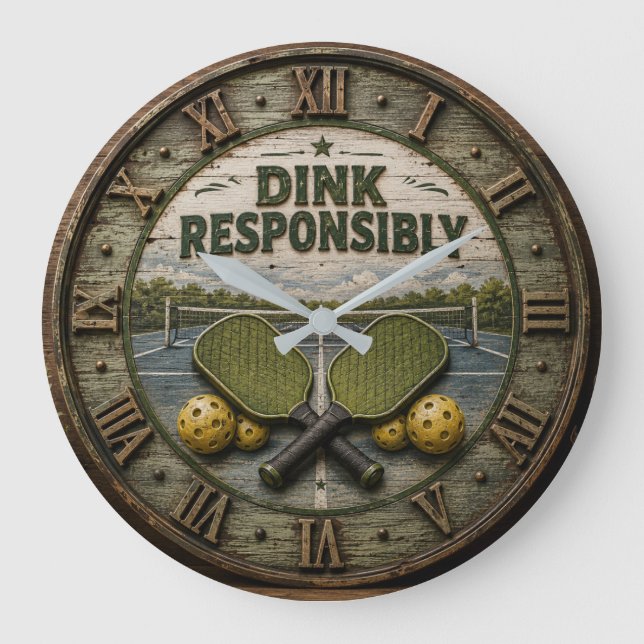 Grande Horloge Ronde Dink Responsibly Pickleball Paddle  (Recto)