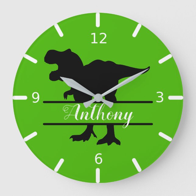 Grande Horloge Ronde Dinosaure Square Wall Clock (Recto)