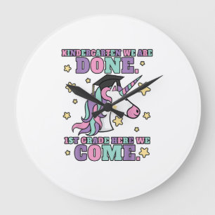 Grande Horloge Ronde Diplômée de maternelle fille T-Shirt Licorne Magiq
