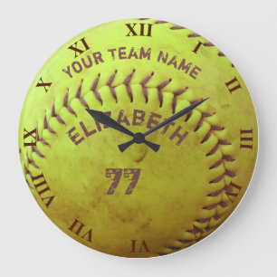 Grande Horloge Ronde Dirty Softball Name Team Number Ball