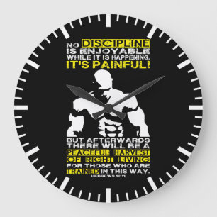 Grande Horloge Ronde DISCIPLINE - Exercice de musculation Motivation
