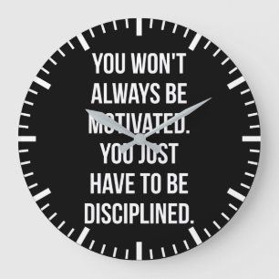 Grande Horloge Ronde Discipline vs Motivation - Entraînement inspirant