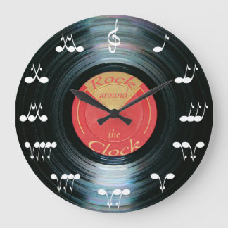 Grande Horloge Ronde Disque vinyle