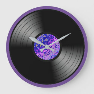 Grande Horloge Ronde Disque vinyle album amateur de musique