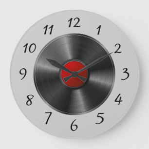 Grande Horloge Ronde Disque vinyle d'isolement