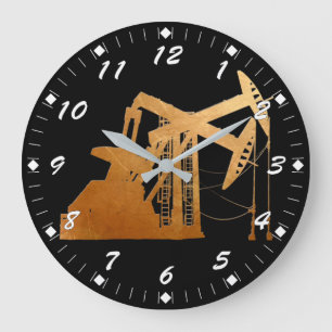 Grande Horloge Ronde Distressed Copper Oil