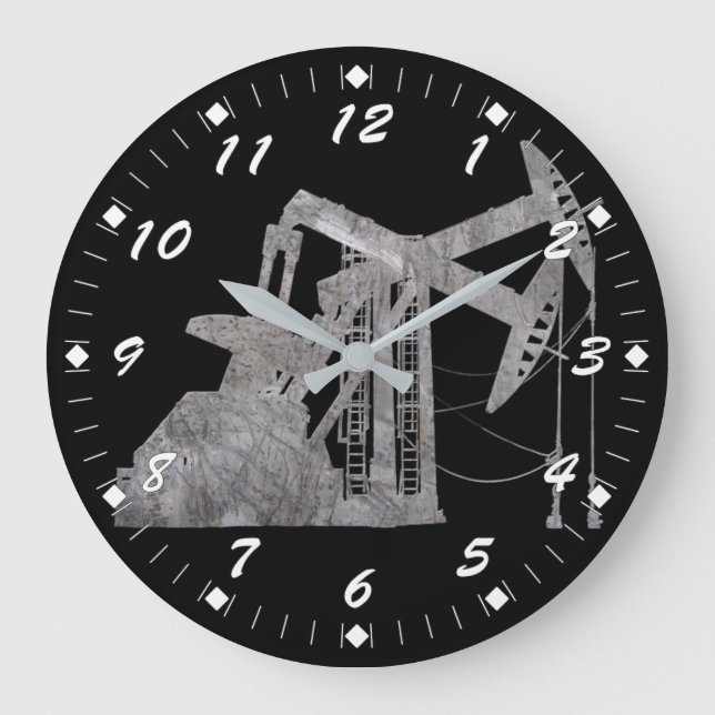Grande Horloge Ronde Distressed metal Oilfield Design with Numbers (Recto)