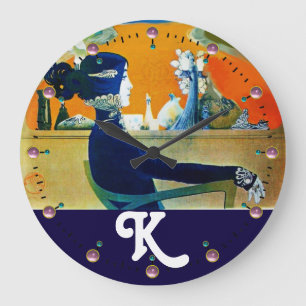 GRANDE HORLOGE RONDE DIVA EN BLEU, MONOGRAMME DE LA MODE BEAUTÉ