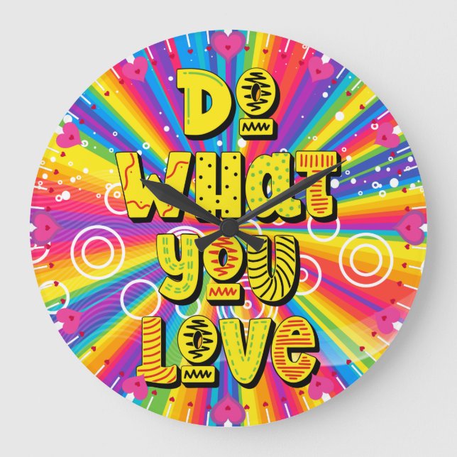 Grande Horloge Ronde Do what you love! Motivational (Recto)