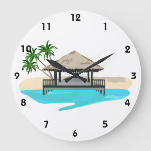 Grande Horloge Ronde Dock tropical d'accueil d'île