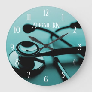 Grande Horloge Ronde Docteur Médicale turquoise Infirmière