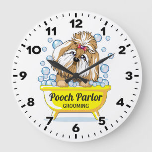 Grande Horloge Ronde Dog Grooming Salon-Pet Groomer-Personalized Clock