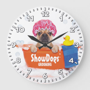 Grande Horloge Ronde Dog Grooming Salon-Pet Groomer-Personalized Clock