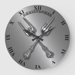 Grande Horloge Ronde Doigt moyen de métaux lourds de hard rock vintage