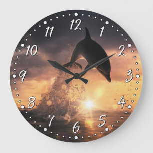 Grande Horloge Ronde Dolphin Wall Clock