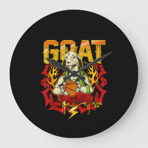 Grande Horloge Ronde Don de chèvre de basket-ball
