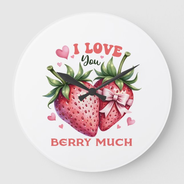 Grande Horloge Ronde Don Valentine | Je T'Aime Beaucoup Berry (Recto)