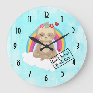 Grande Horloge Ronde Don't Know Don't Care Text