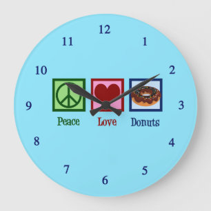 Grande Horloge Ronde Donuts d'amour pour la paix
