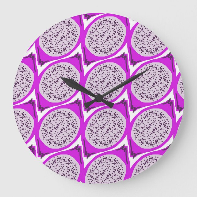 Grande Horloge Ronde Doodle de pitaya (Recto)
