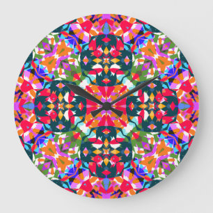 Grande Horloge Ronde Dopamine DHD Boost Positivity Motif coloré